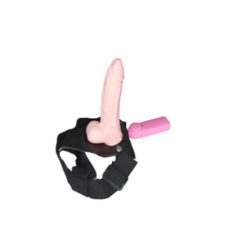 18 cm Belden Bağlamalı İçi Boş Titreşimli  Protez Penis