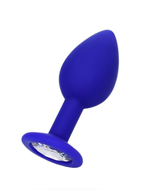 Brilliant Anal Plug Mavi beyaz kristalli 7 cm 26 g