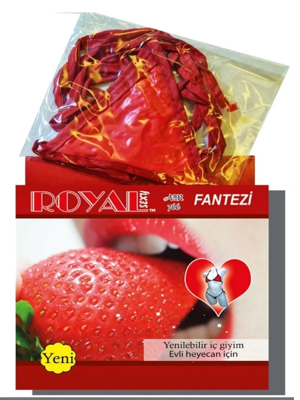 Royal Yenilebilir Tanga Sütyen Çilek Aromalı