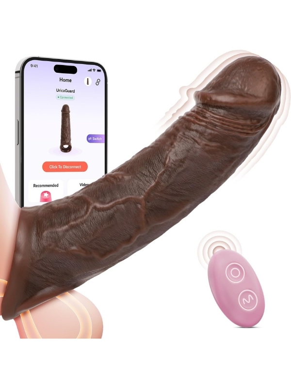 Telefon Kontrollü Melez Renkte Titreşimli Penis Kılıfı
