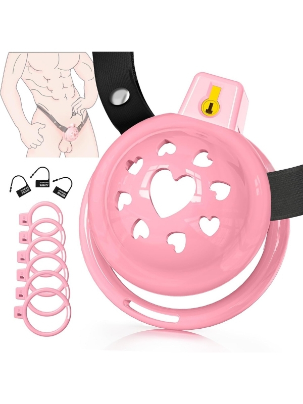 Yumuşak Kalp Desenli Silikon Erkek Penis Kafesi