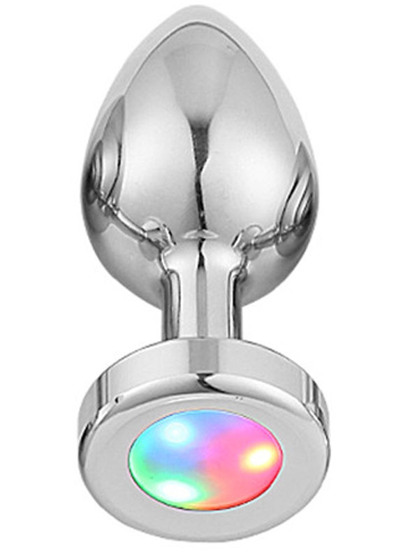 NOXXX Çelik Anal Plug Led Işıklı Orta Boy